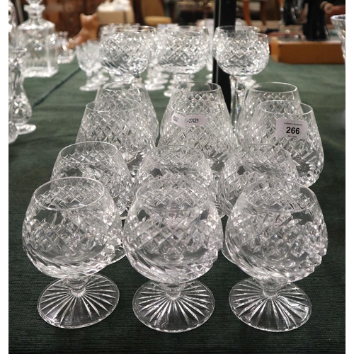 266 - Collection of crystal glasses (possibly Brierley Hill crystal)