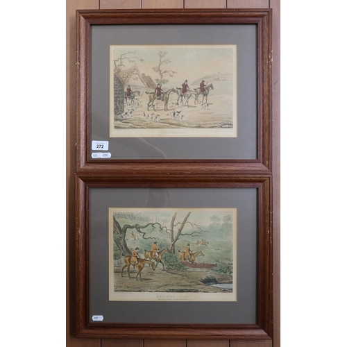 272 - 2 19th Century framed fox hunting prints by H. Alkin and W. Baird