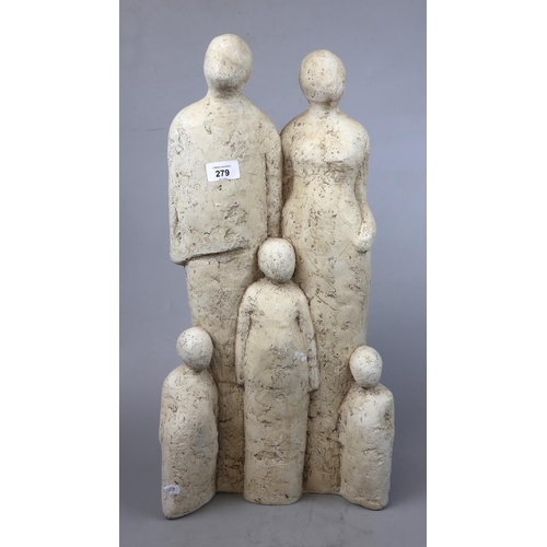 279 - Stone family figure - Approx H: 58cm