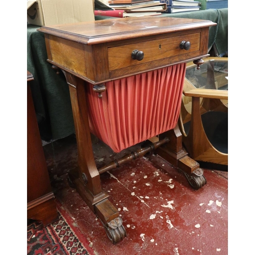 290 - Mid 19thC rosewood sewing table