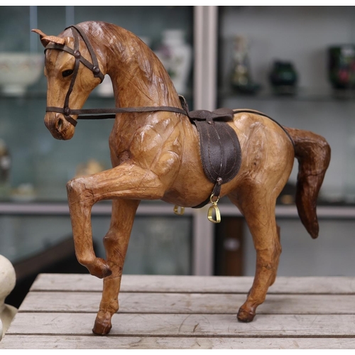 295 - Liberty's style leather horse - Approx H: 31cm