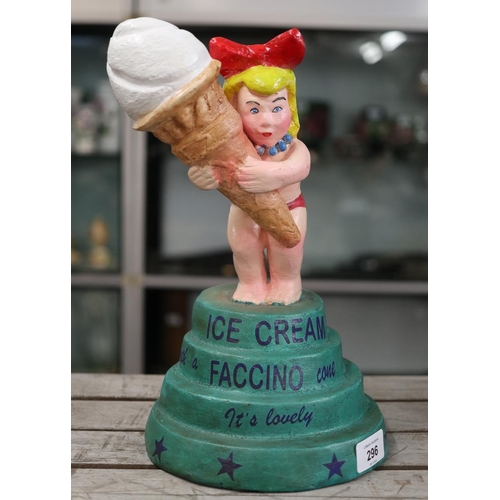 296 - Advertising figurine - Ice-cream with a Faccino cone 'It's Lovely' - Approx H: 31cm