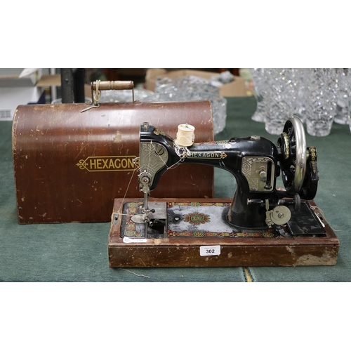 302 - Vintage sewing machine by Hexagon