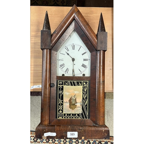 323 - American Gothic style clock by Gerome