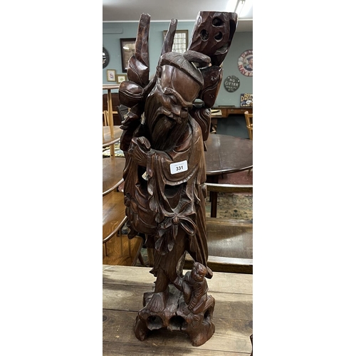 331 - Carved figure of Oriental gent - Approx H: 72cm