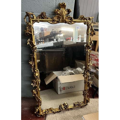 335 - Gilt framed mirror - Approx 60cm x 100cm