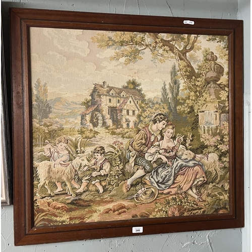 346 - Large tapestry depicting watermill scene