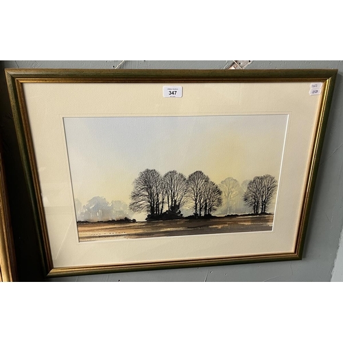 347 - John R Harris watercolour - Woodland scene - Approx IS: 47cm x 29cm