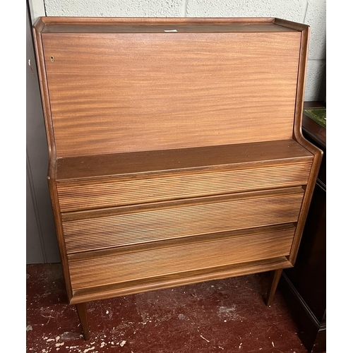 349 - Mid century teak bureau - Approx W: 82cm D: 43cm H: 107cm