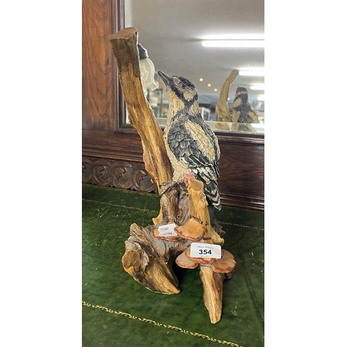 354 - Wooden woodpecker signed - S.G.W. Cook 1983 - Approx H: 34cm