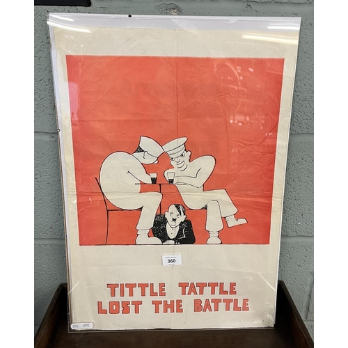 360 - British propaganda poster 'Tittle Tattle lost the battle' by G Lacoste