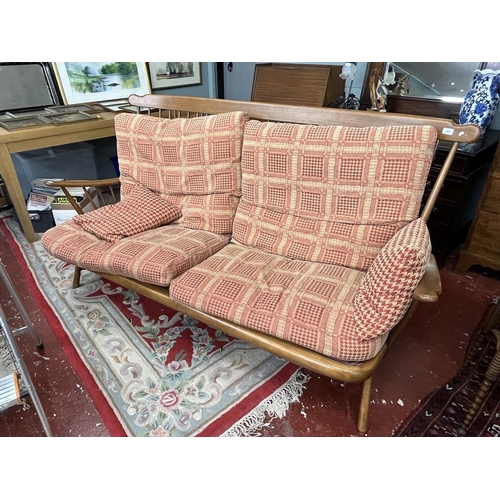 362 - Ercol sofa with Hounds tooth cushions