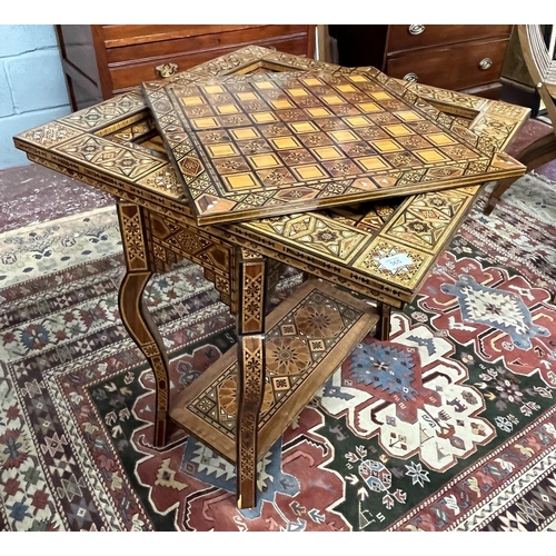 365 - Fine Syrian games table with mosaic inlay with mother-of-pearl