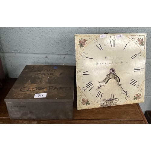 371 - Long case clock mechanism and dial by Whitehead of Stratford