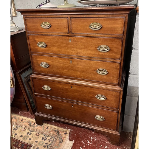 381 - Antique mahogany chest on chest - Approx W: 95cm D: 49cm H: 125cm