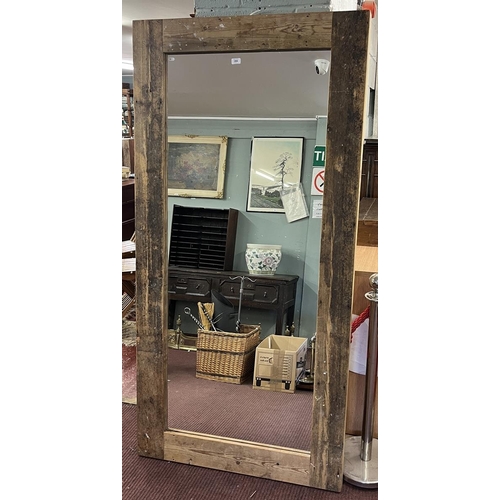 384 - Large rustic framed mirror - Approx 200cm x 101cm