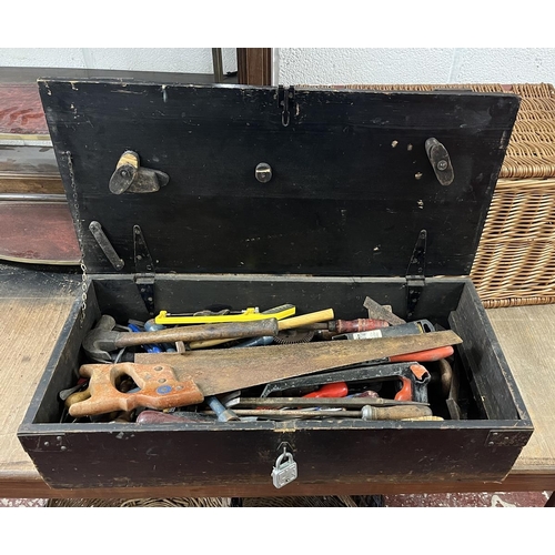 390 - Carpenters chest with tools