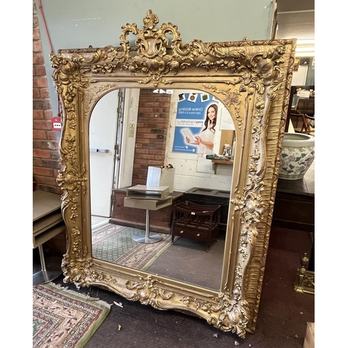 406 - Antique Rococo large gilt framed mirror - Approx size 140cm x 181cm