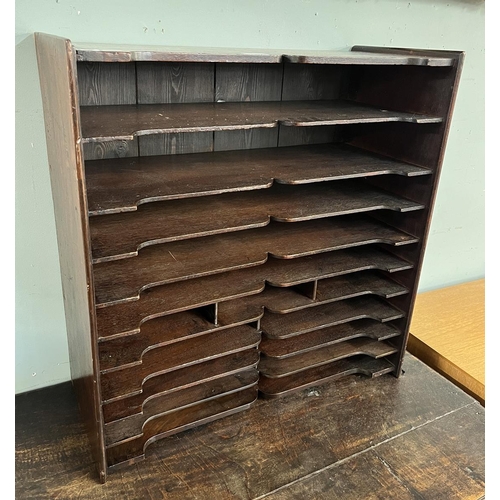 410 - Wooden letter/document rack - Approx W: 64cm D: 29cm H: 66cm