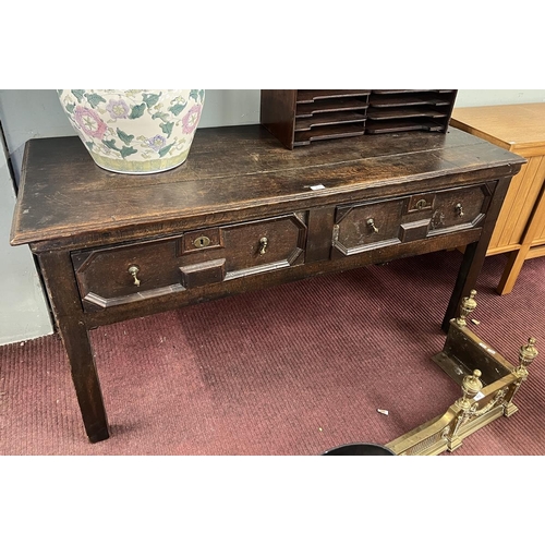 411 - Early oak dresser base - Approx W: 150cm D: 59cm H: 76cm