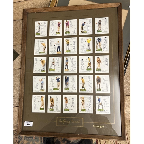 422 - Framed cigarette cards