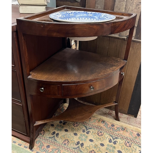 435 - Antique mahogany washstand & bowl