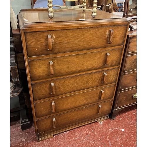 440 - Vintage 5 drawer chest of drawers - Approx W: 76cm D: 45cm H: 106cm