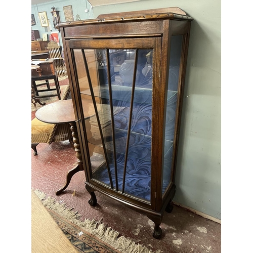 455 - Oak Art Deco display cabinet