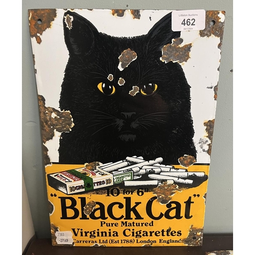 462 - Enamel sign Black Cat Virginia Cigarettes - Reproduction