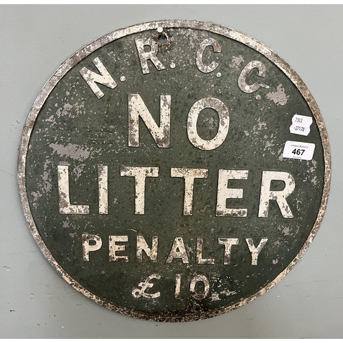 467 - Original N.R.C.C No Litter sign