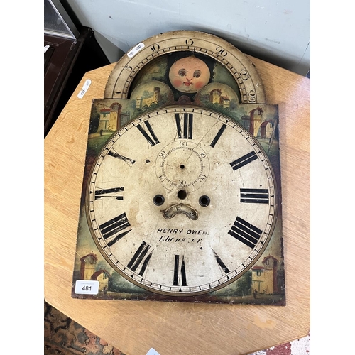 481 - Long case clock face with moon dial