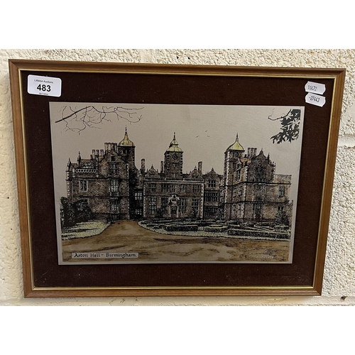 483 - Aston Hall Birmingham by Ken Barrell reproduced on titanium plate and coloured by Jo Parish