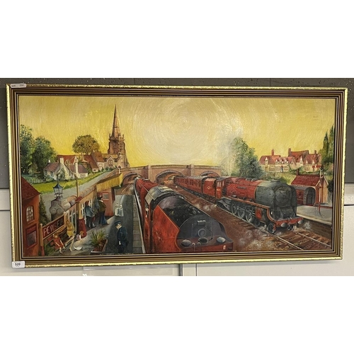 520 - Oil on canvas MLS Railway Raymond Beddow 1981 - Approx IS: 101cm x 50cm