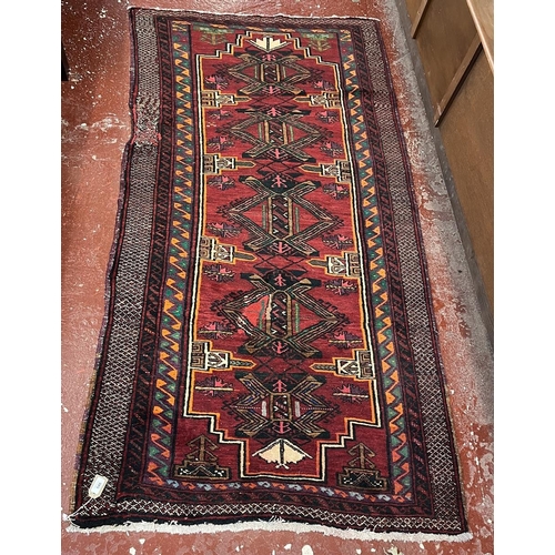 546 - Nomad tribal Balouch handwoven, wool rug - Size 209cm x 112cm