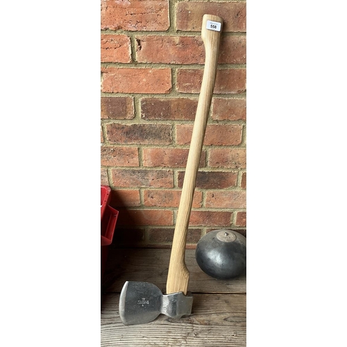 558 - Felling axe marked Brades