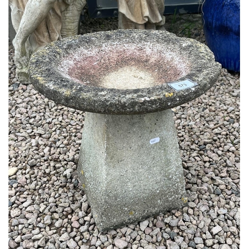 573 - Staddle stone style birdbath 