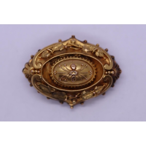 68 - 14ct gold Victorian mourning brooch - Approx gross weight: 11g