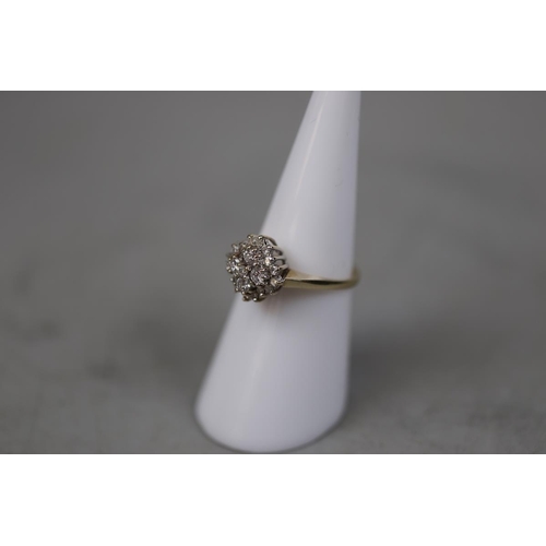 115 - 9ct gold diamond set ring - Size K