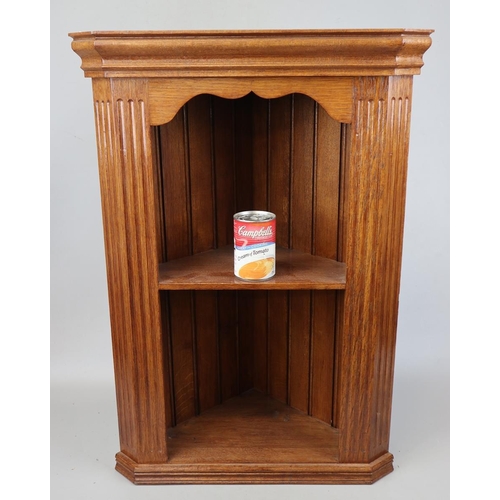 183 - Small oak open corner cupboard