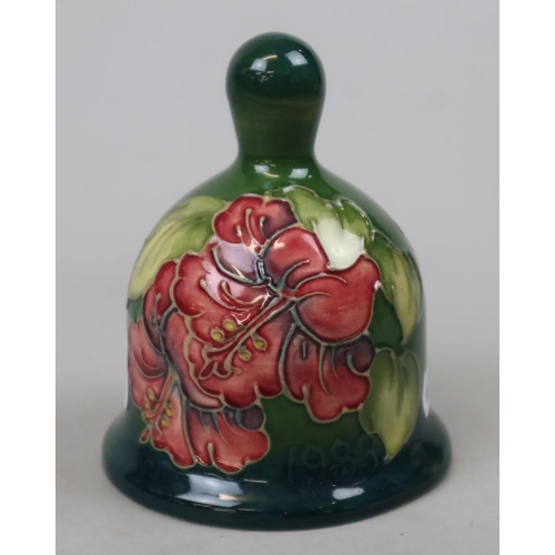 219 - Moorcroft table lighter and bell