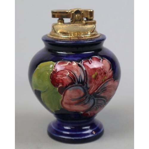 219 - Moorcroft table lighter and bell