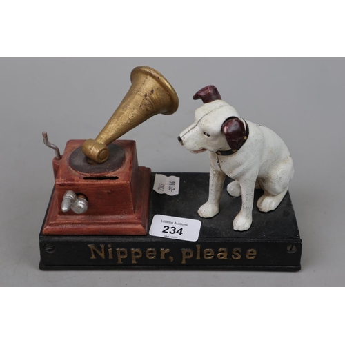 234 - Cast iron novelty musical money box