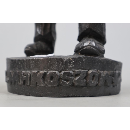 251 - Polish miner figure possibly carved from coal - Approx H: 30cm