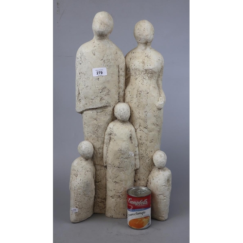 279 - Stone family figure - Approx H: 58cm