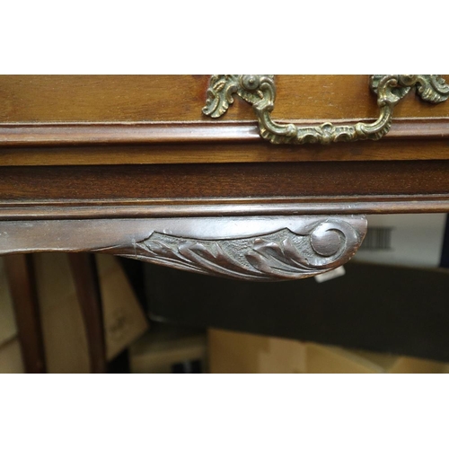 310 - Mahogany marble topped console table - Approx W: 107cm D: 48cm H: 74cm