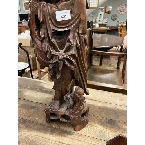 331 - Carved figure of Oriental gent - Approx H: 72cm