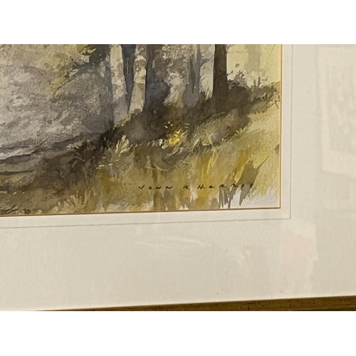 338 - John R Harris watercolour - Woodland scene - Approx IS: 47cm x 29cm