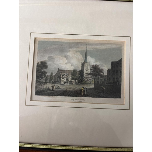 343 - 5 framed antique prints from 1770 and early 1800's of local buildings and architecture