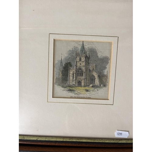 343 - 5 framed antique prints from 1770 and early 1800's of local buildings and architecture