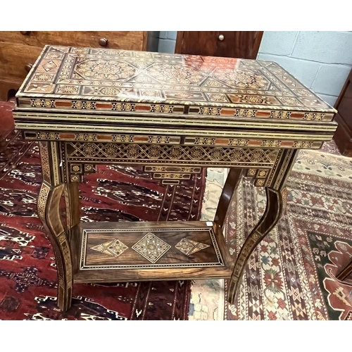 364 - Fine Syrian games table with mosaic inlay with mother-of-pearl